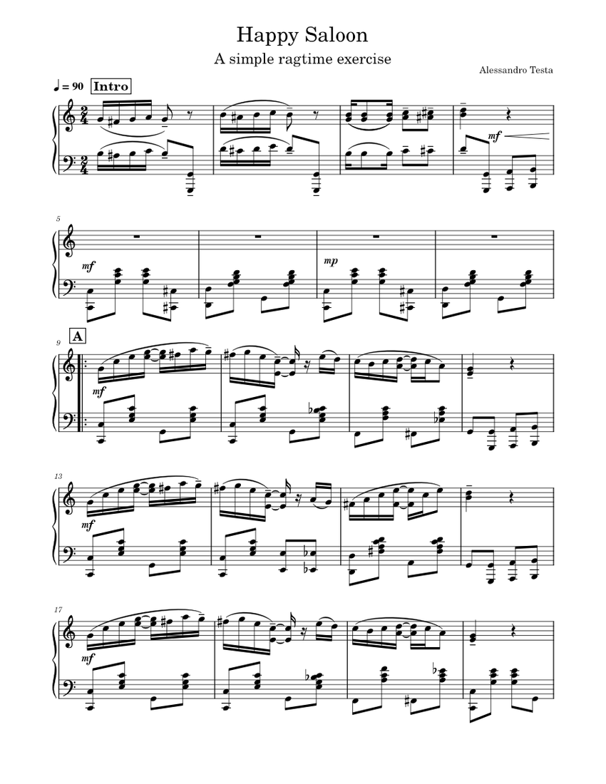 Happy Saloon Sheet music for Piano (Solo) | Musescore.com