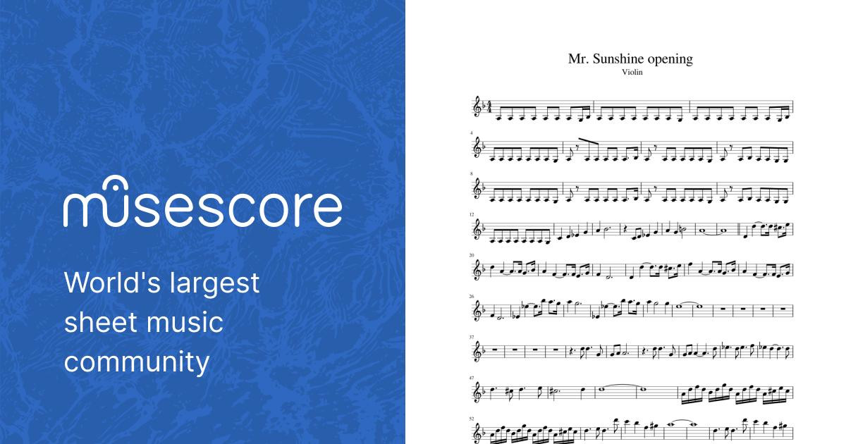 Mr Sunshine opening until 68 Vn Sheet music for Piano (Solo) Easy |  Musescore.com