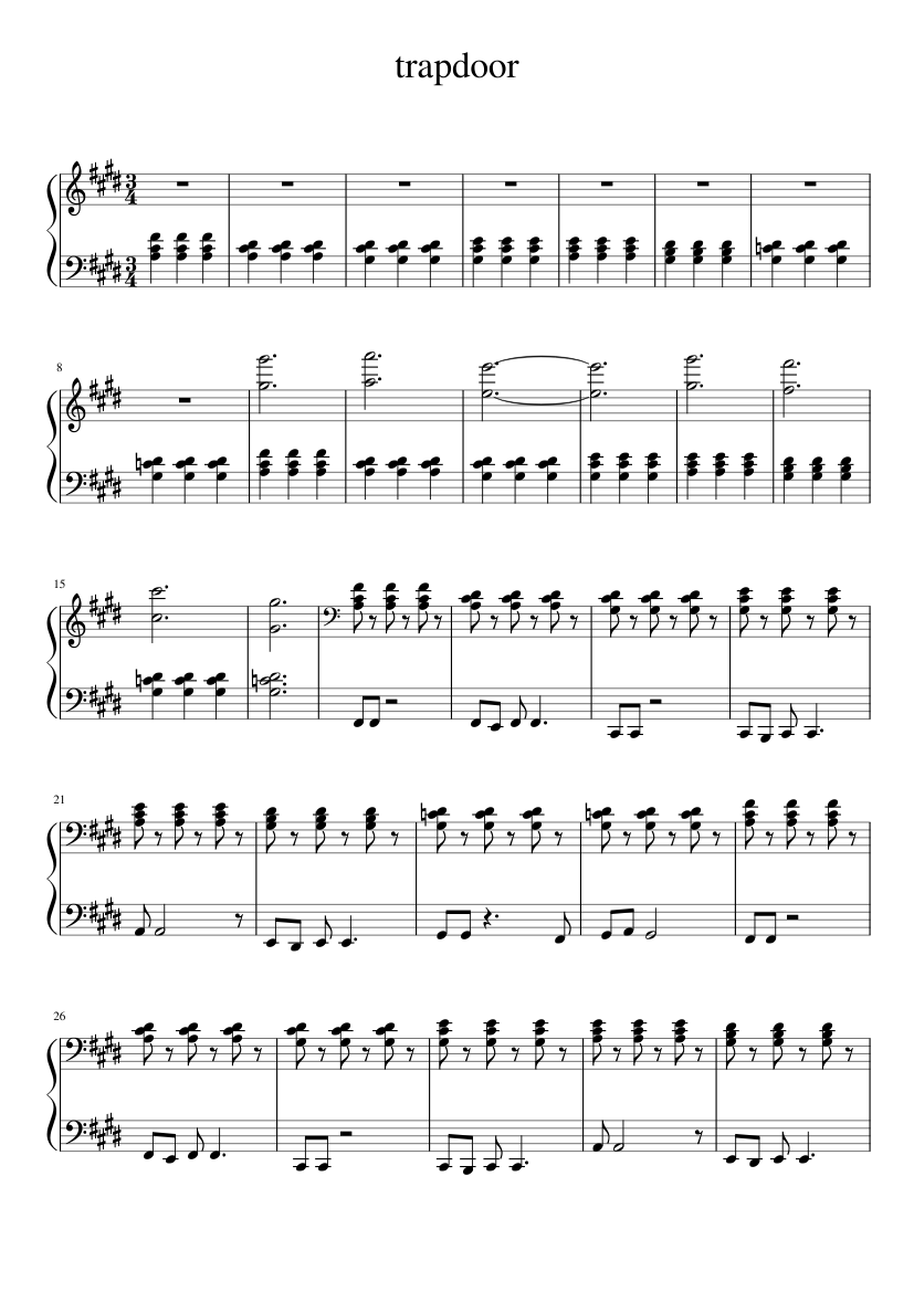 Trapdoor Sheet music for Piano (Solo) | Musescore.com