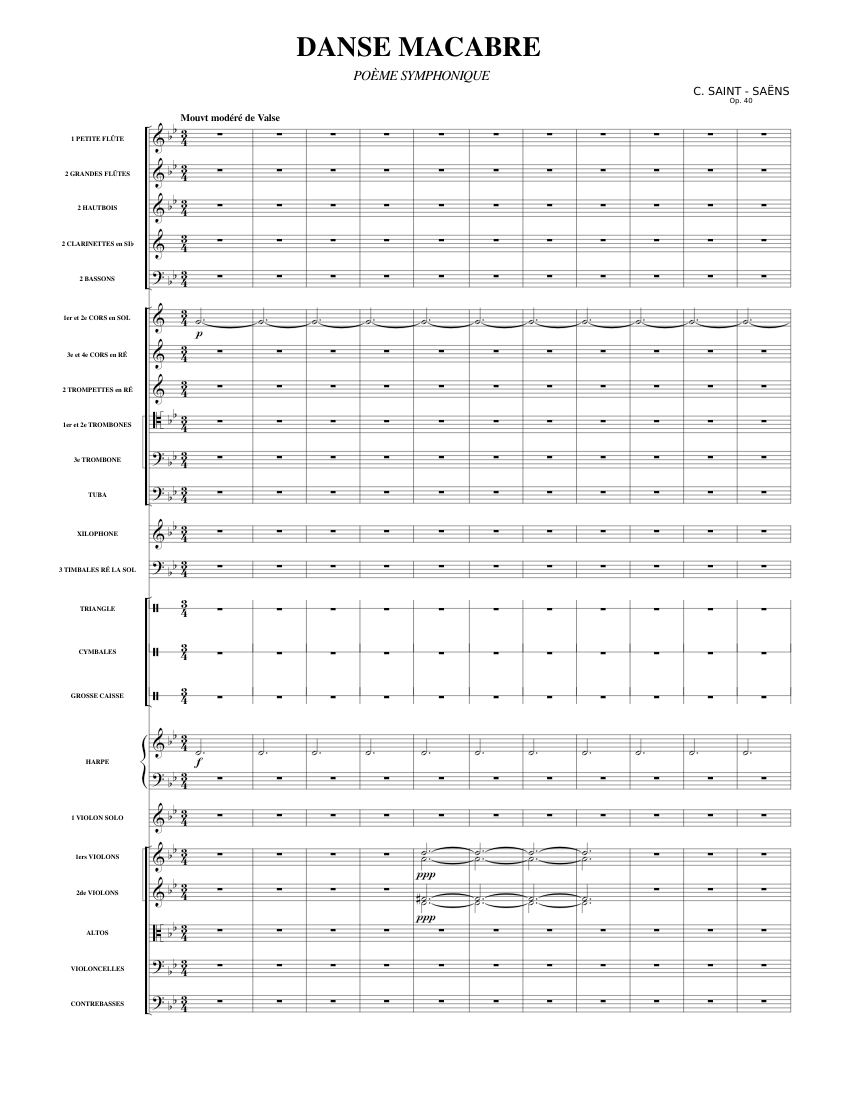 Danse macabre, Op.40 – Camille Saint-Saëns Sheet music for Trombone ...