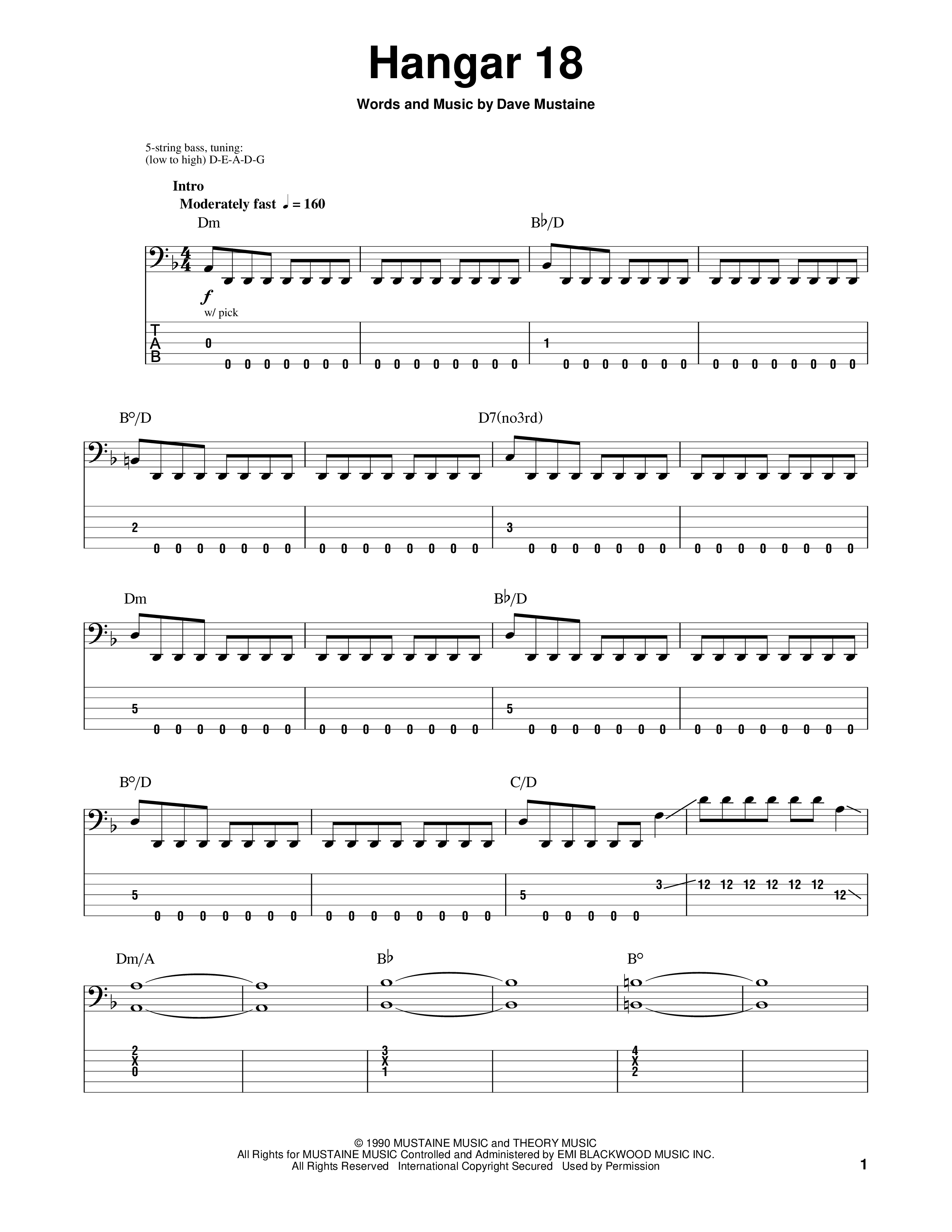 Play Official version of Hangar 18 Sheet Music by Megadeth for