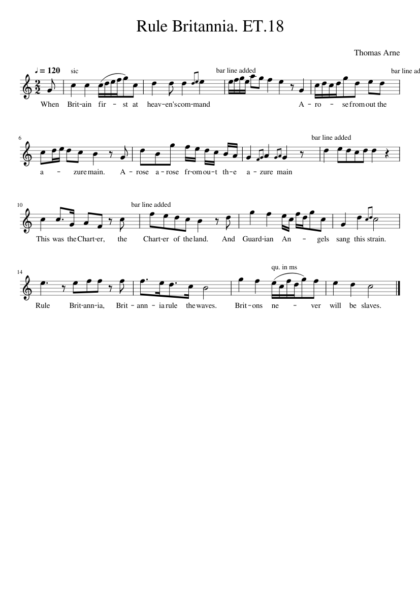 Rule Britannia. ET.18