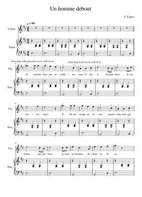 Free Un Homme Debout by Claudio Capéo sheet music | Download PDF or print  on Musescore.com