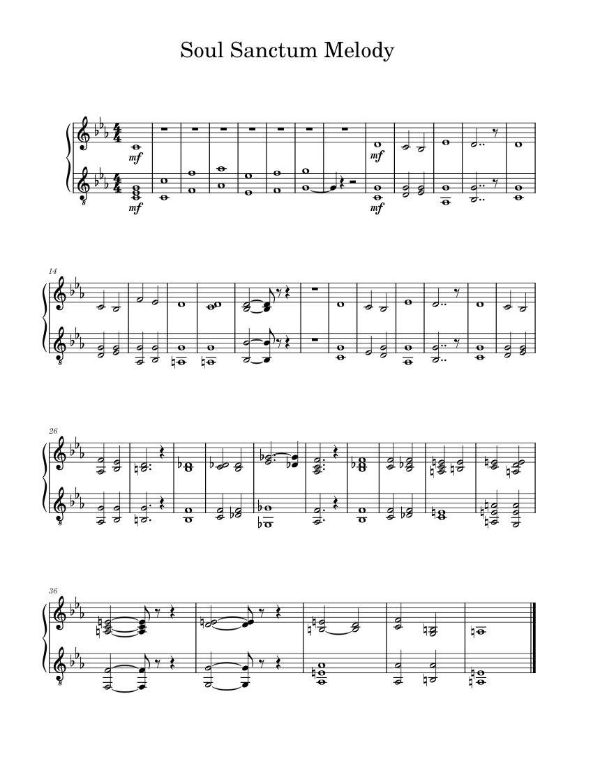 Soul Sanctum Theme Christopher Larkin Soul Sanctum Melody Sheet music