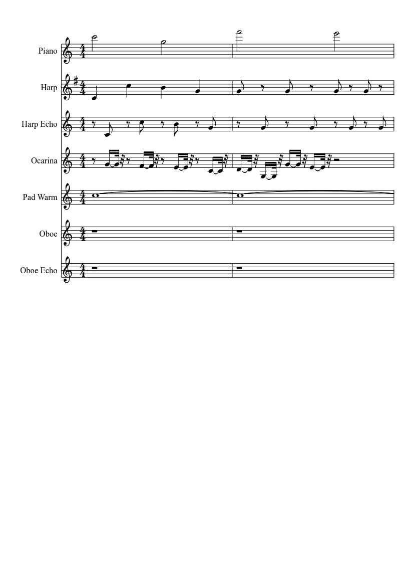 Plants-vs-zombies=Zen Garden Sheet Music for Piano, Oboe, Harp (Mixed Trio)  | MuseScore.com
