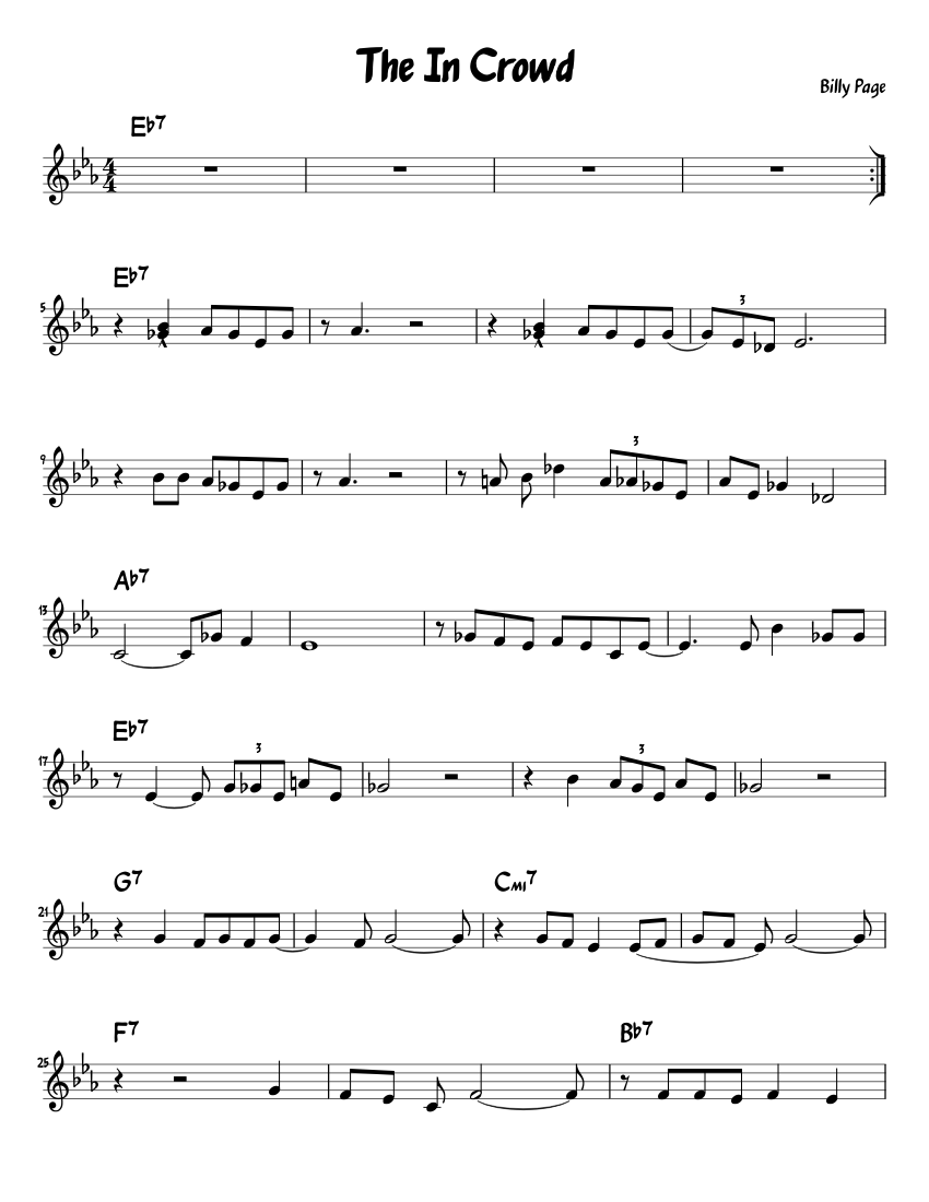 The In Crowd - Lead Sheet