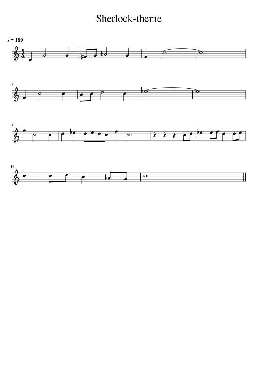 Sherlock theme Sheet music for Violin (Solo) | Musescore.com