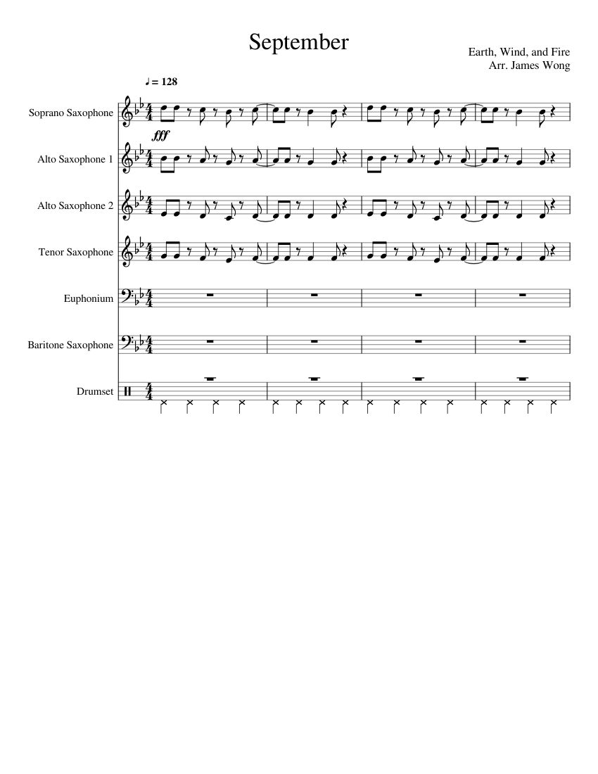 September - Alto Sax Sheet music for Saxophone alto (Solo)