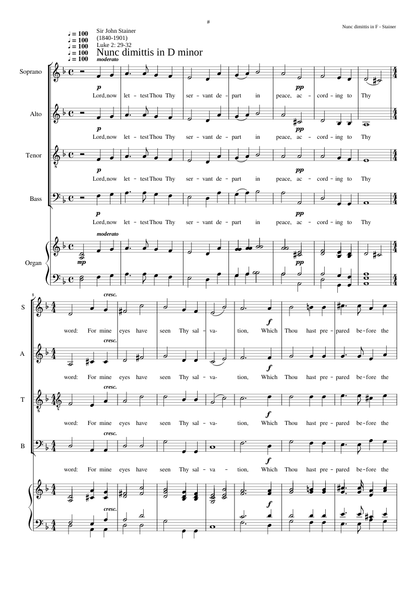 Nunc dimittis in D minor