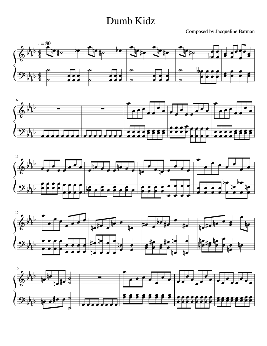 Dumb Kidz Sheet music for Piano (Solo)