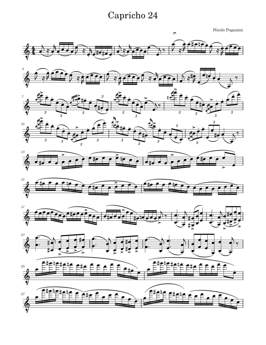 Caprice 24 – Niccolo Paganini Sheet music for Guitar (Solo) | Musescore.com