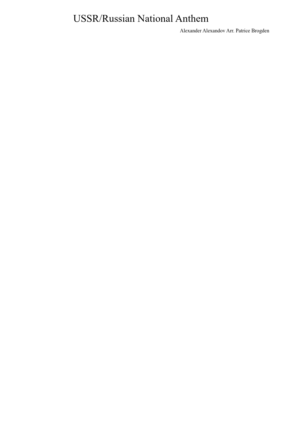 USSR/Russian National Anthem Sheet music for Trombone, Flute, Oboe