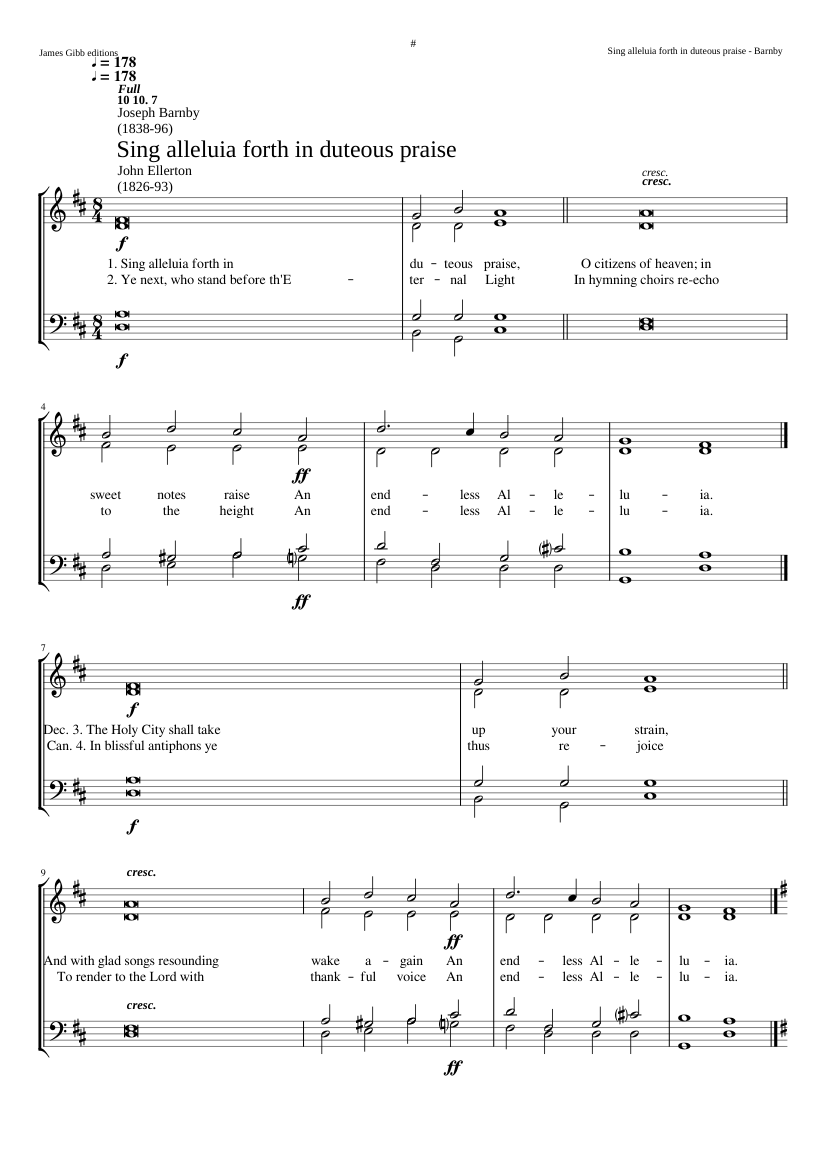 Sing alleluia forth in duteous praise