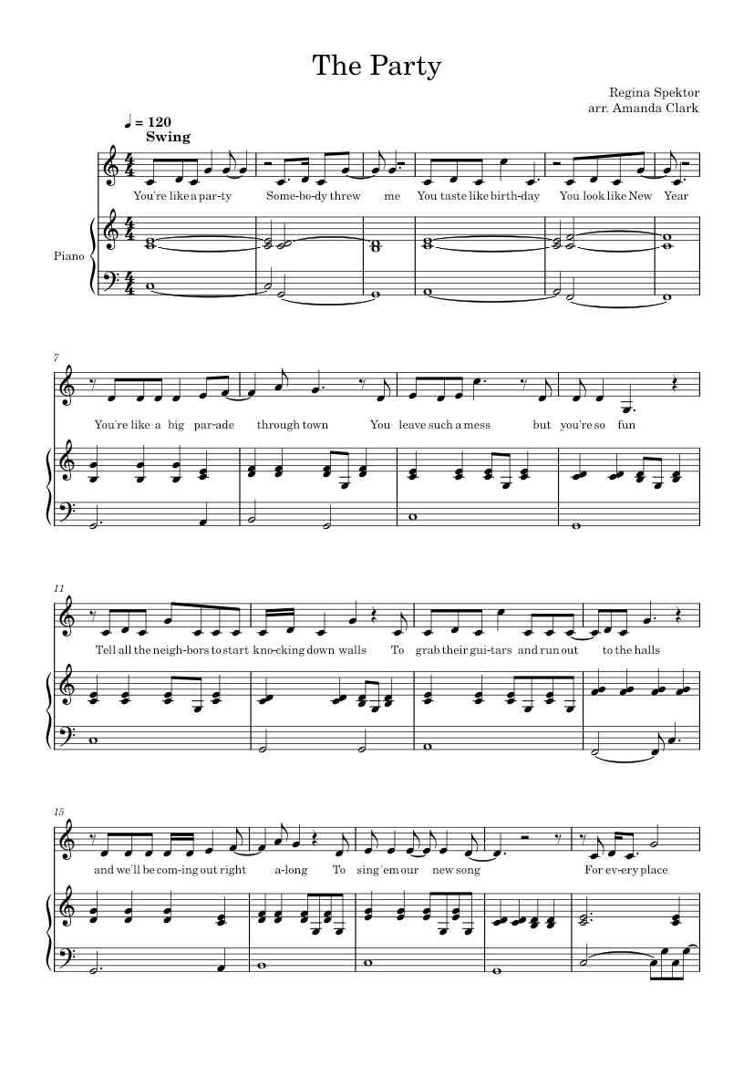 The party Regina Spektor Sheet music for Piano (Solo)