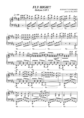 Haikyuu 2 Opening 2 Fly High By Burnout Syndromes Free Sheet Music Download Pdf Or Print On Musescore Com
