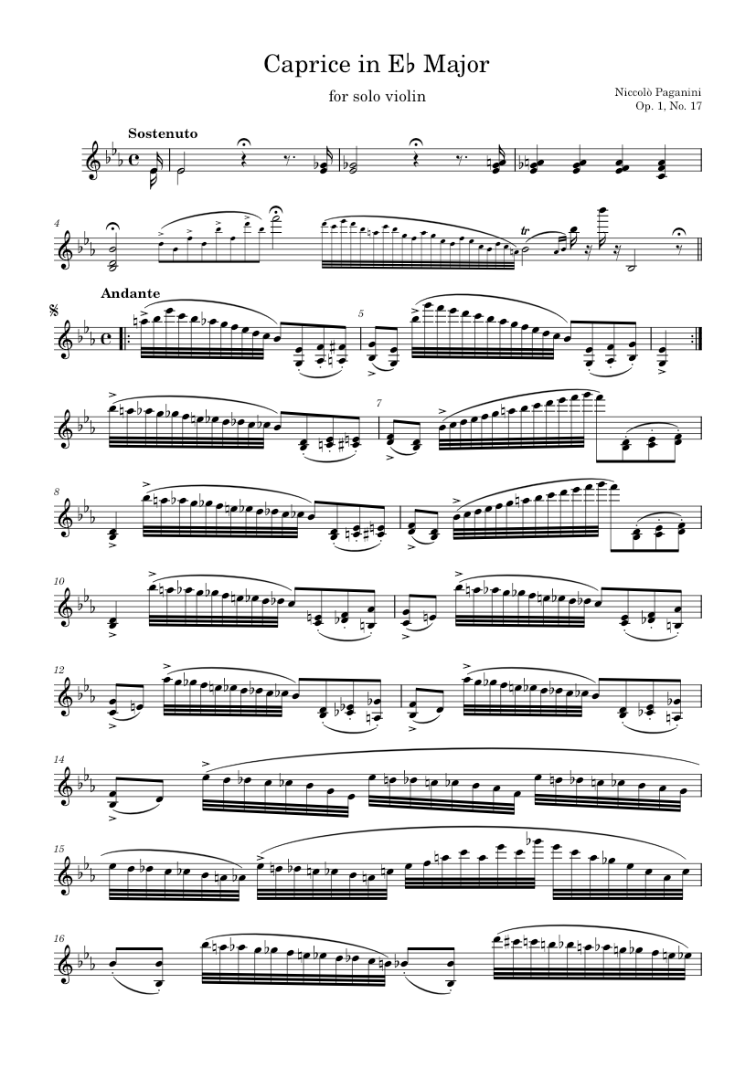 24 Caprices for Solo Violin Op.1