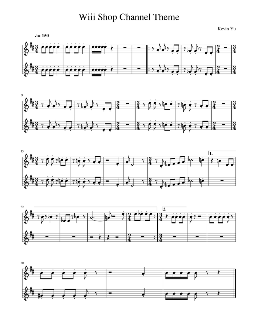 Wii Shop Channel Theme Sheet music for Trumpet in b-flat (Solo) |  Musescore.com