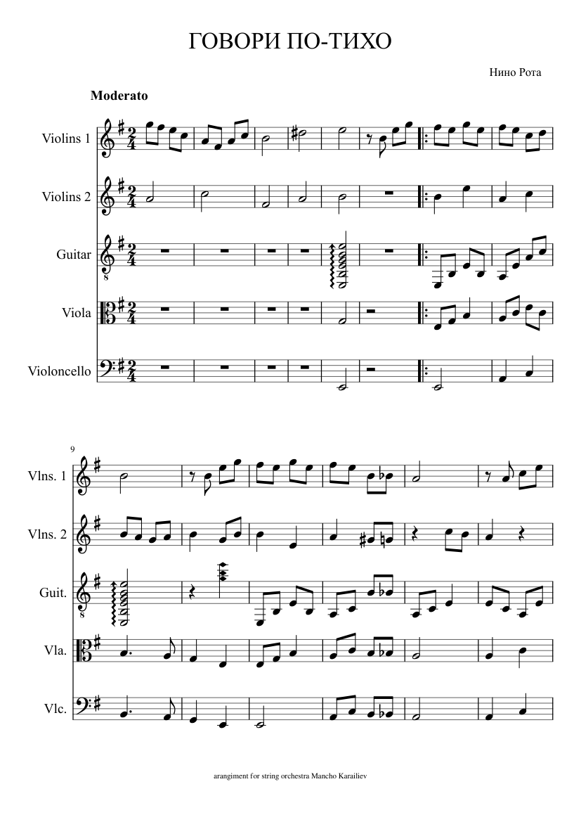 Parla piu piano - Nino Rota Sheet music for Viola, Guitar (Mixed Duet) |  Musescore.com