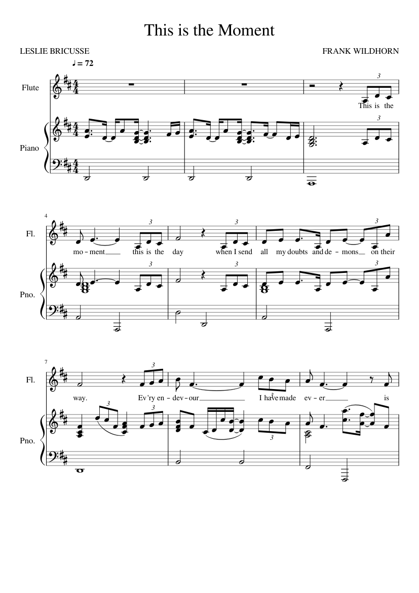 This is the Moment Sheet music for Piano, Flute (Solo) | Musescore.com
