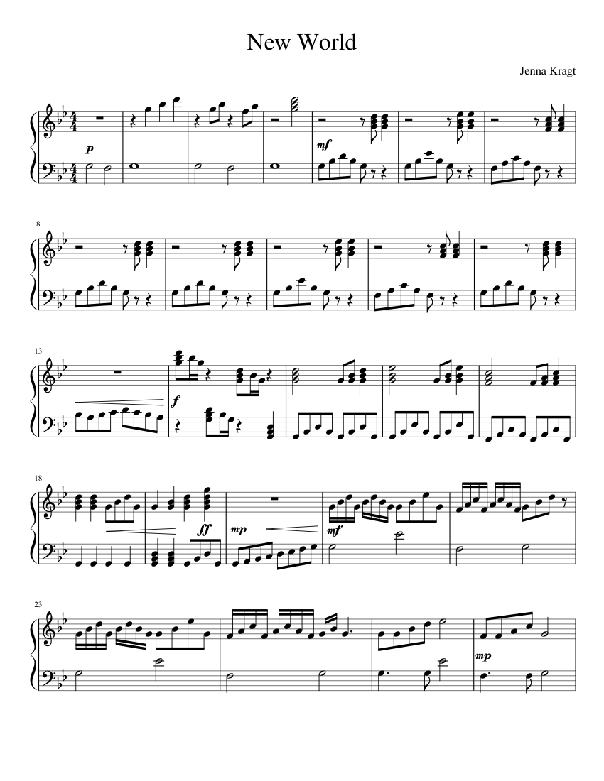 New World Sheet music for Piano (Solo) | Musescore.com