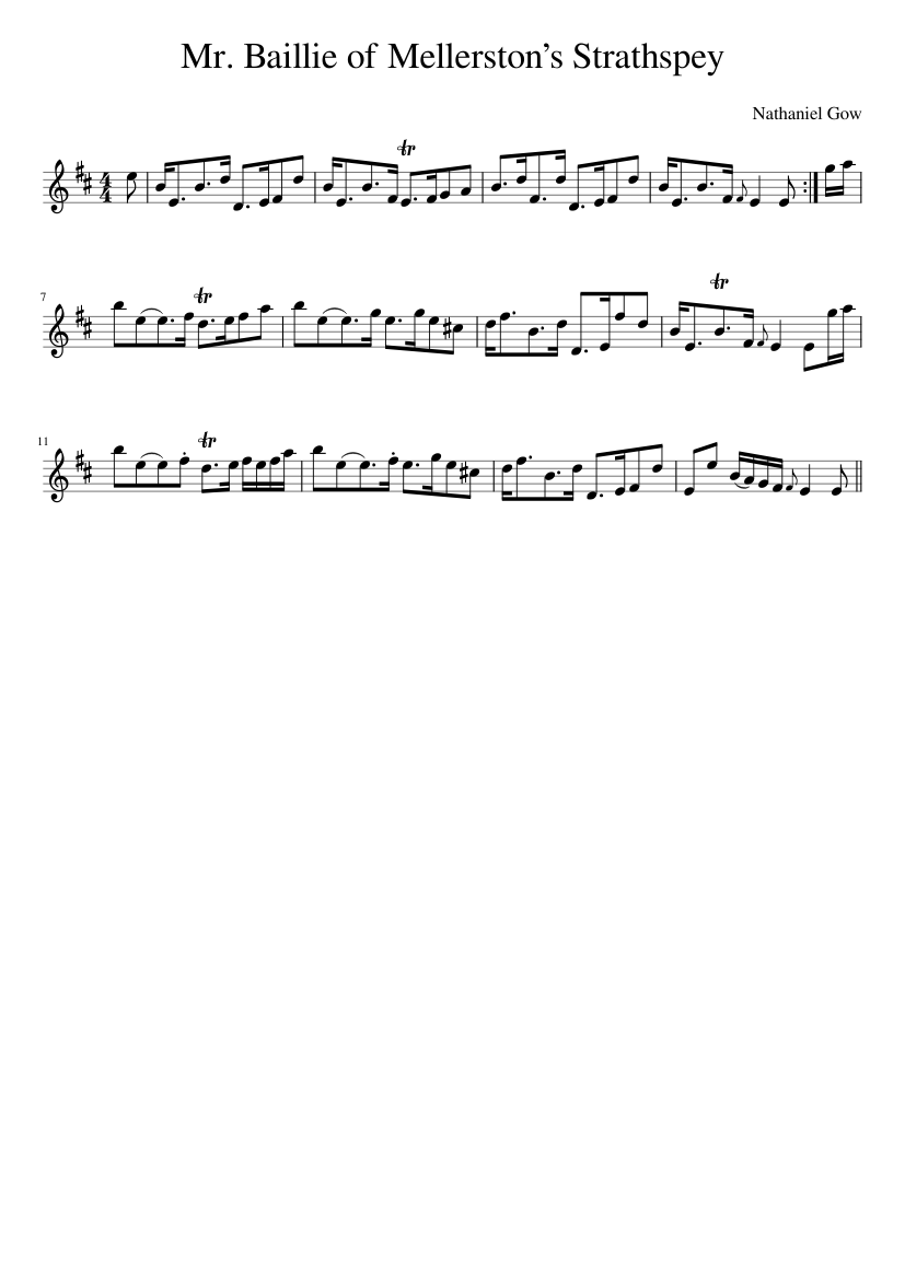 Mr. Baillie of Mellerstons Strathspey