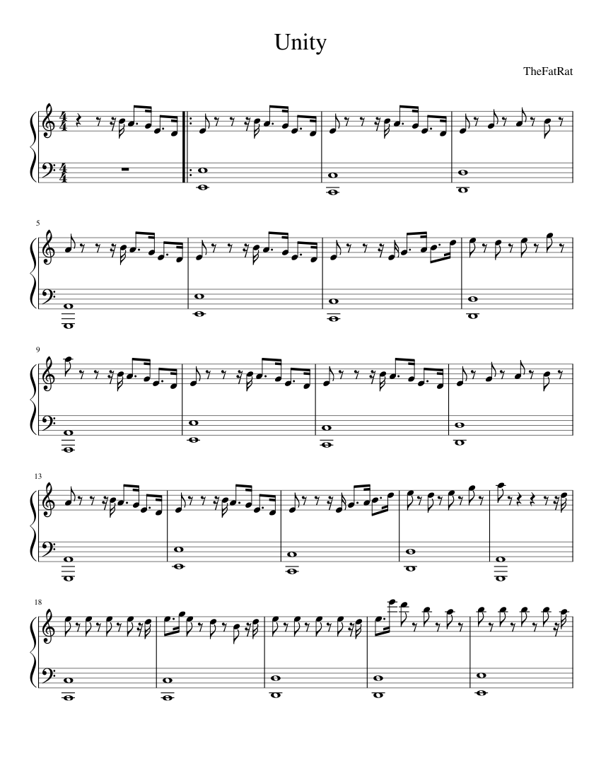 TheFatRat-Unity Sheet music for Piano (Solo) | Musescore.com