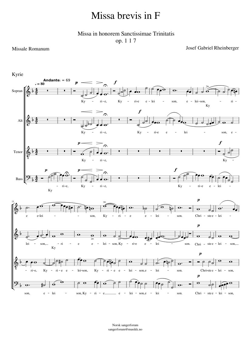 Missa brevis in F Op. 117