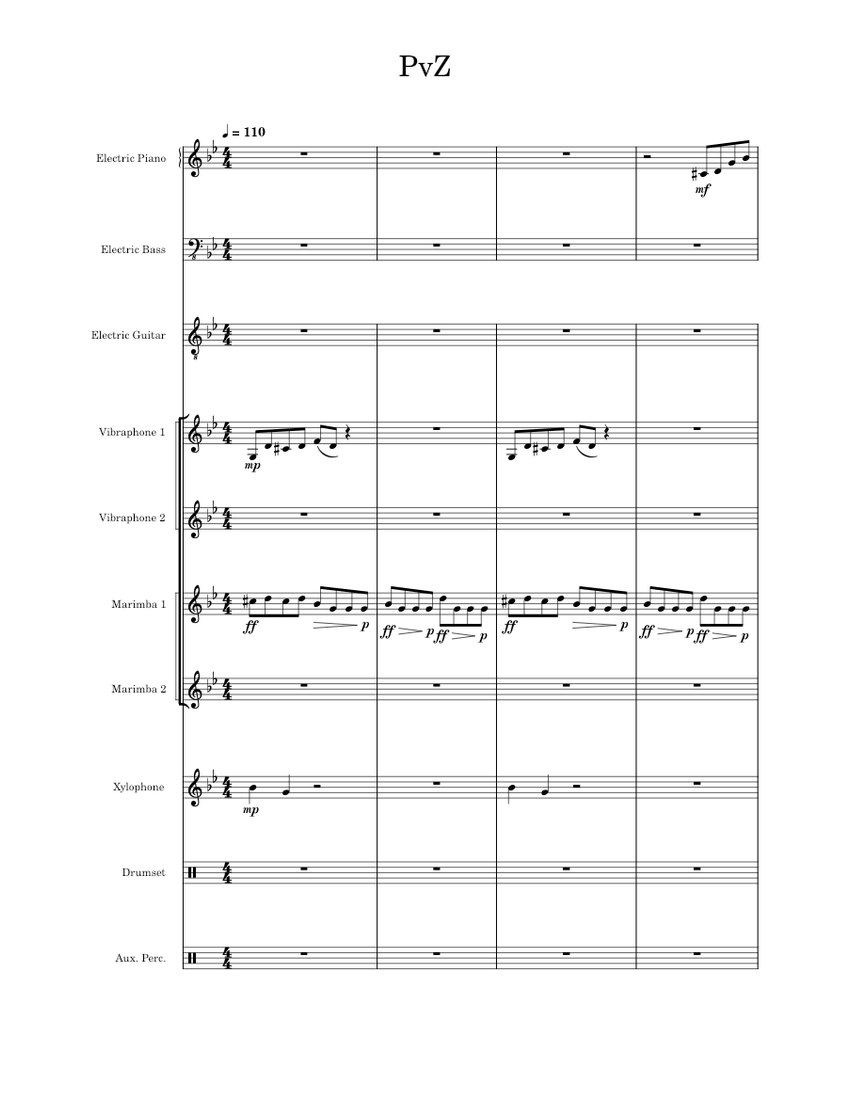 Pvg Score Plants vs. Zombies Soundtrack – Laura Shigihara Arrangement Sheet music ...