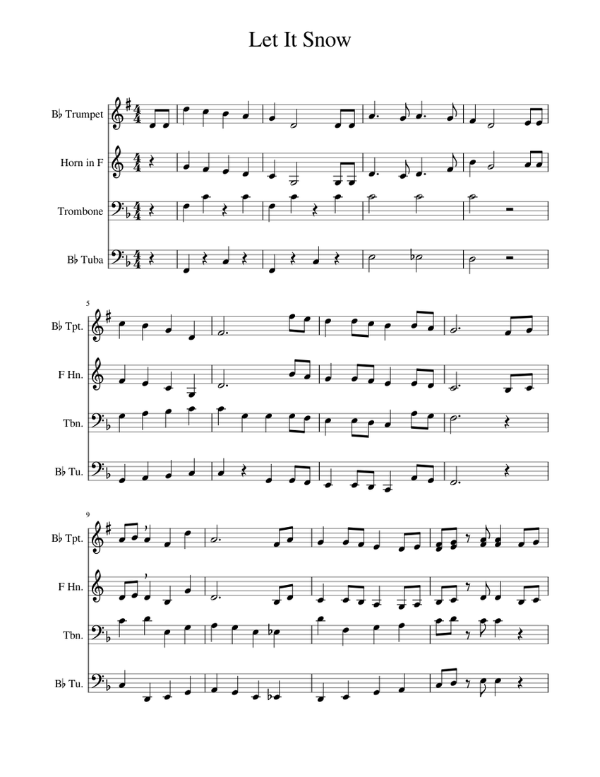 Snow halation – μ's But Shawty's Like A Melody Sheet music for Piano,  Trombone, Tuba, Flute & more instruments (Pep Band)