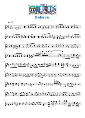Free One Piece - Believe by Misc Cartoons sheet music | Download PDF or  print on Musescore.com