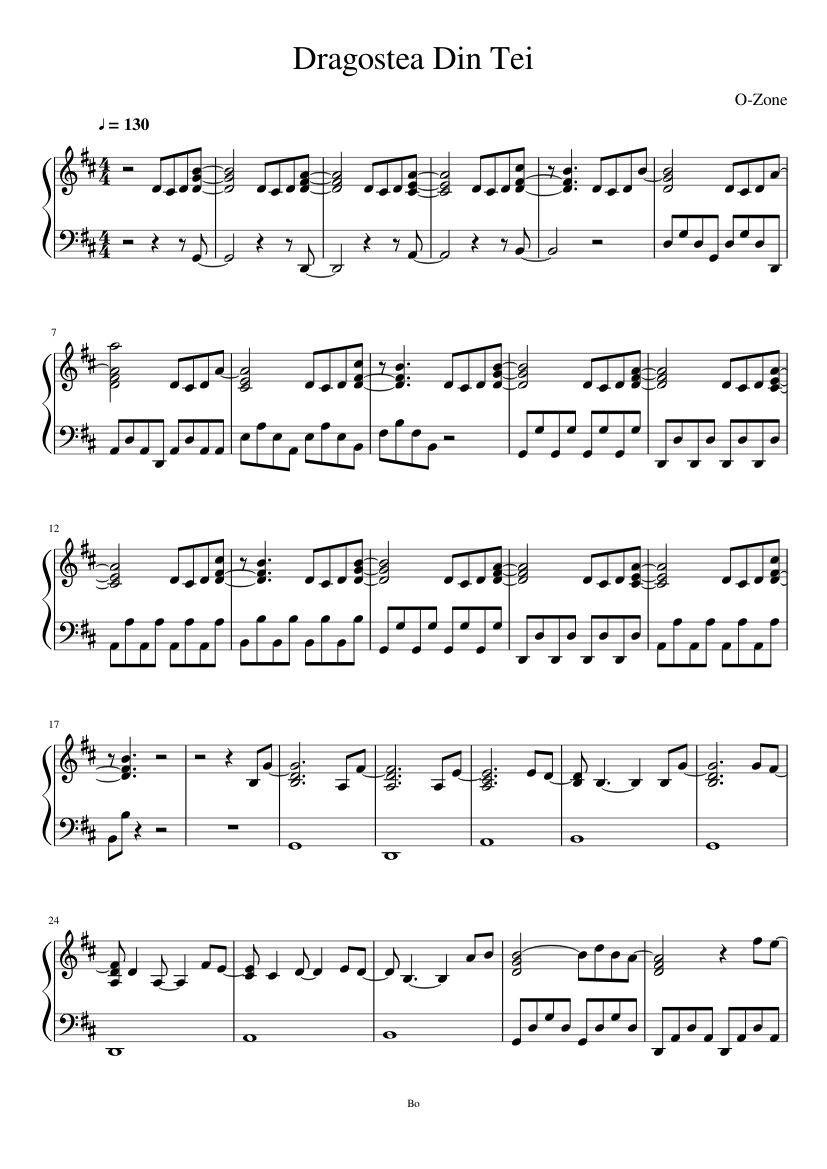 Dragostea Din Tei (Numa Numa) Sheet music for Piano (Solo) Easy |  Musescore.com