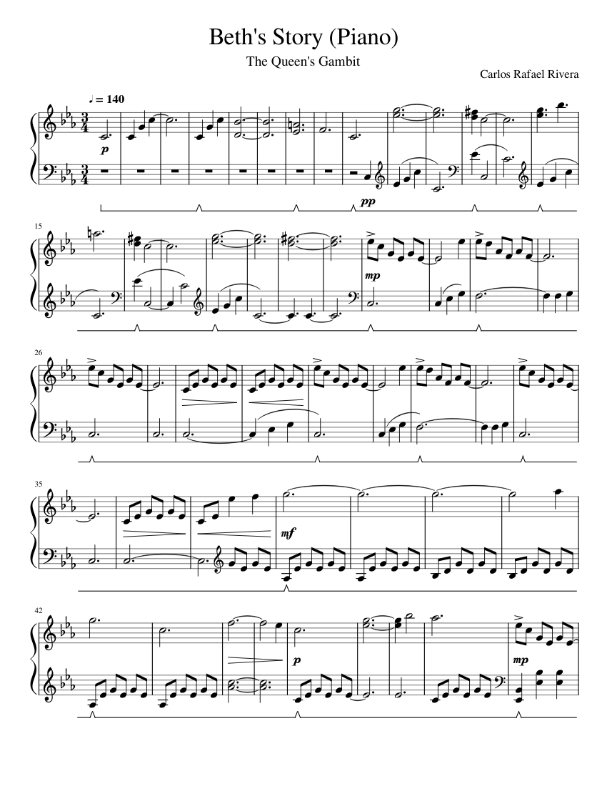 Beth's Story (Piano) Sheet music for Piano (Solo) | Musescore.com