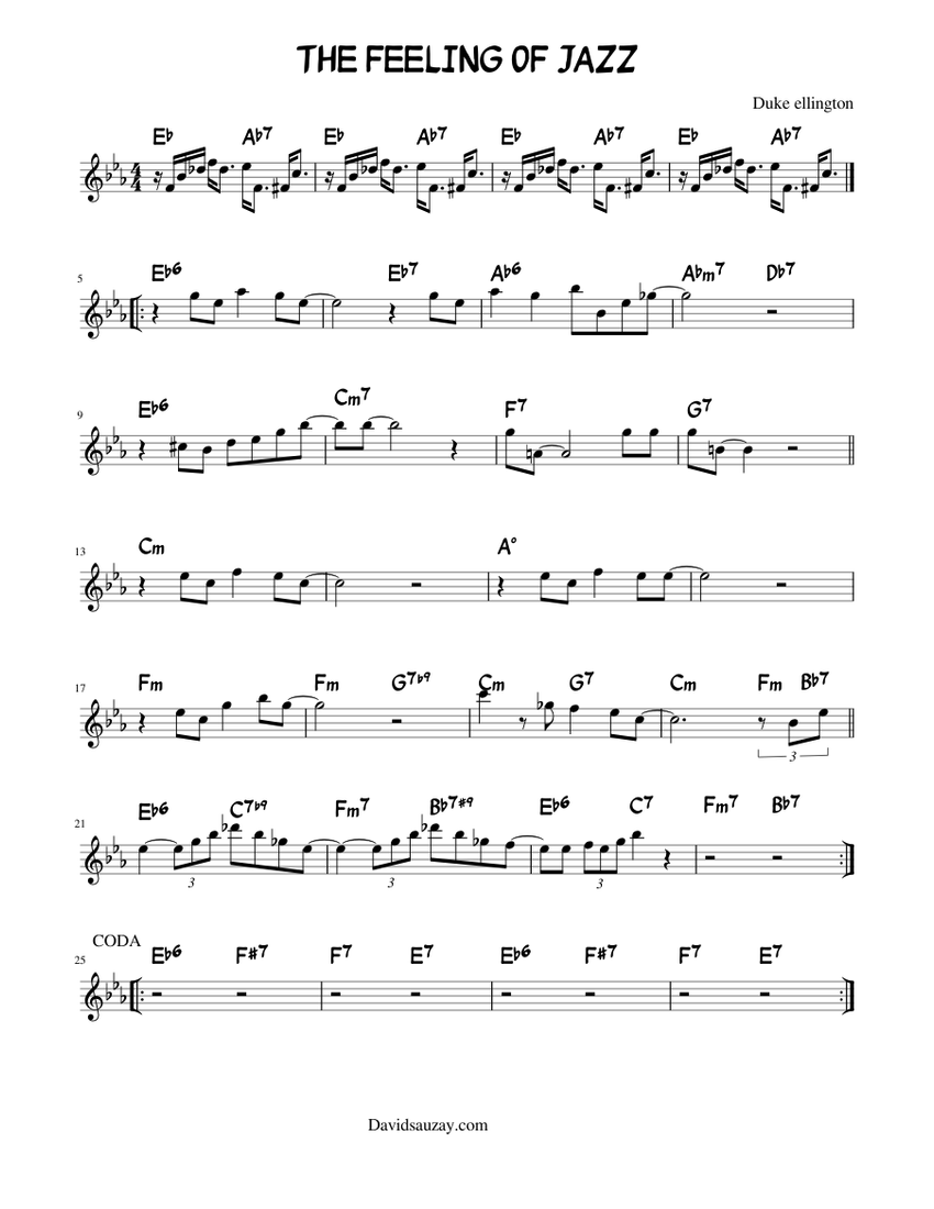 The Feeling Of Jazz Sheet Music For Piano Solo Musescore Com