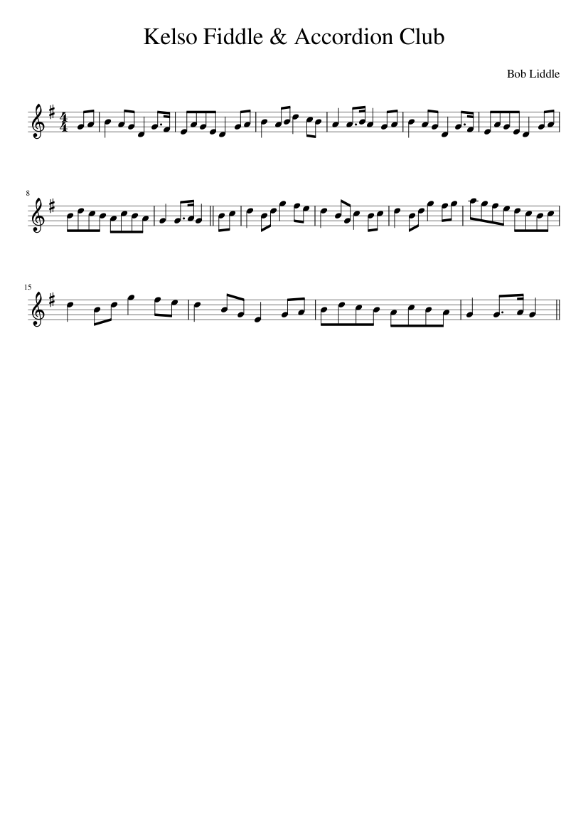 Bob Liddle - Kelso Fiddle & Accordion Club Sheet music for Piano (Solo) |  Musescore.com
