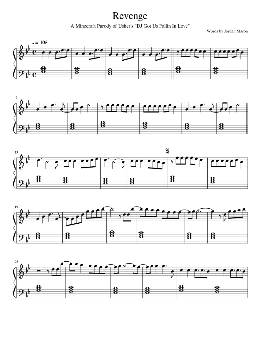 Revenge Easy Sheet Music For Piano Solo Musescore Com - revenge roblox piano sheet