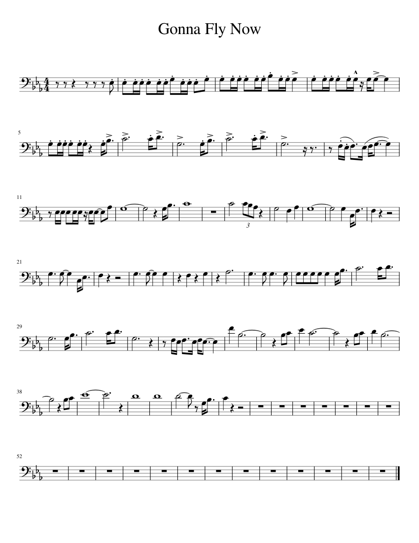 Gonna Fly Now Sheet music for Trombone (Solo) | Musescore.com