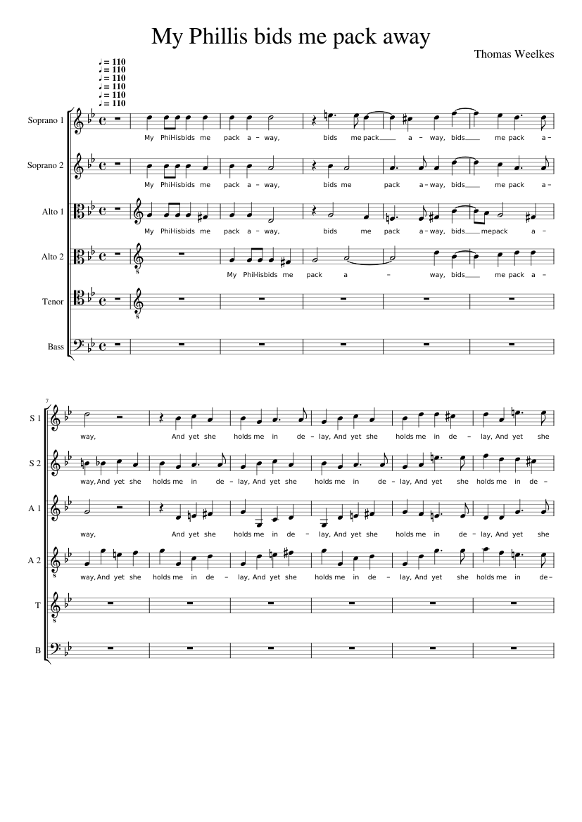 My Phillis bids me pack away