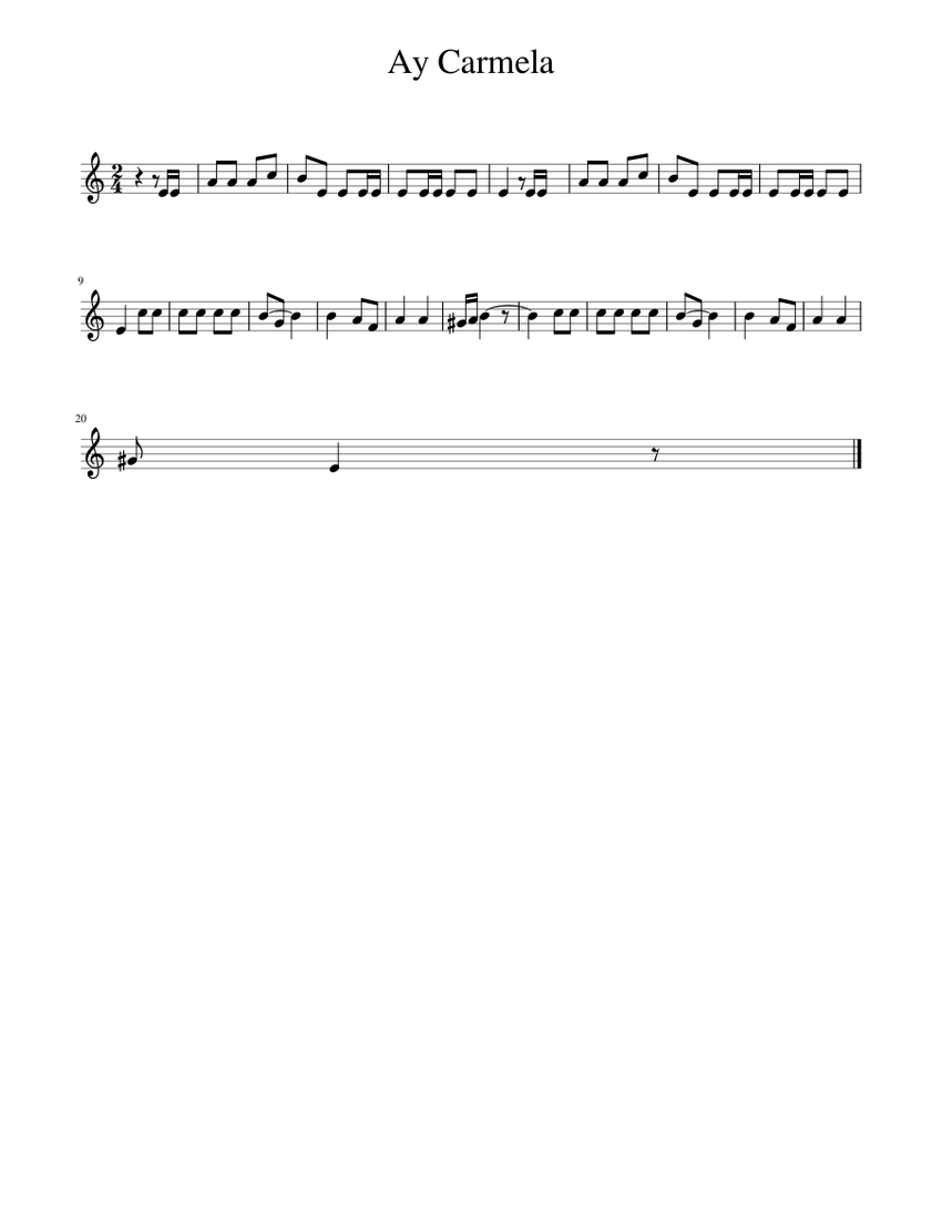Ay Carmela Sheet music for Piano (Solo) | Musescore.com