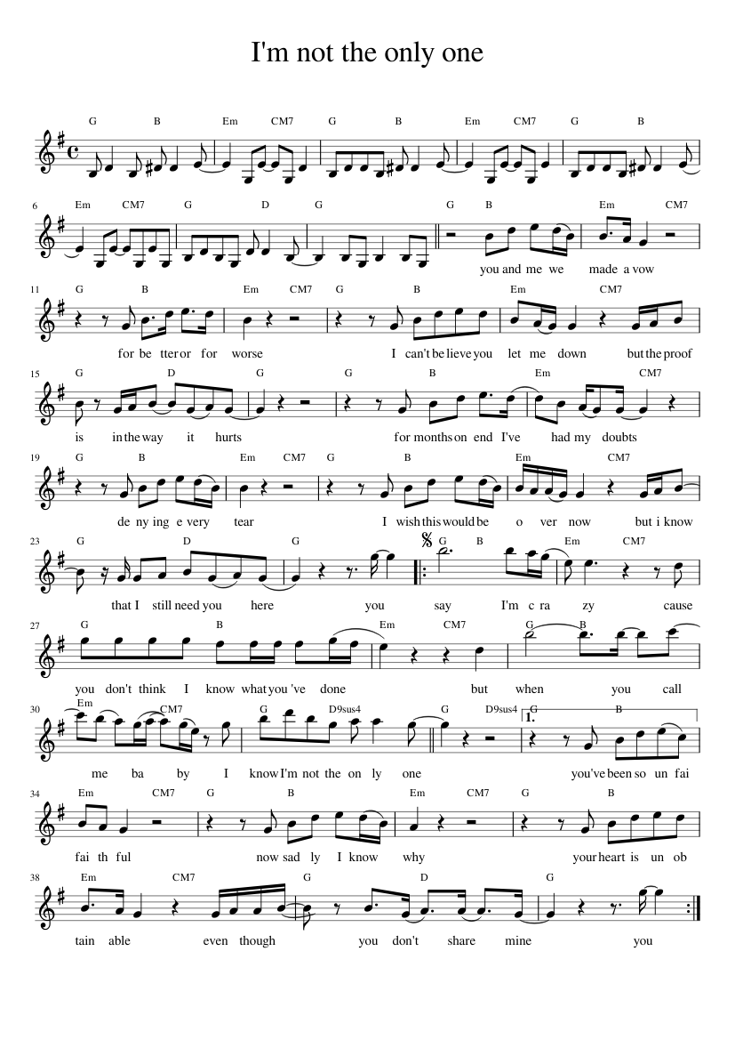 I'm not the only one-Gkey2 Sheet music for Piano (Solo) | Musescore.com