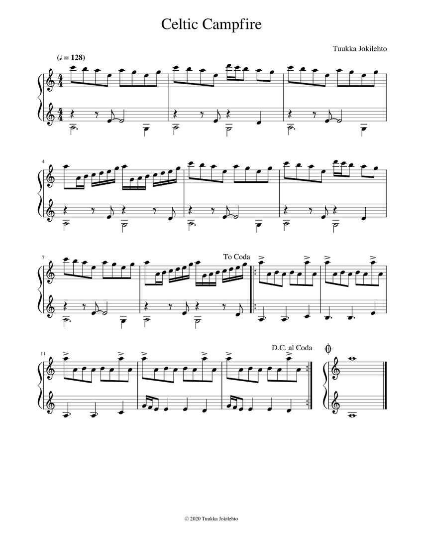 Celtic Campfire Sheet music for Piano (Solo) Easy | Musescore.com