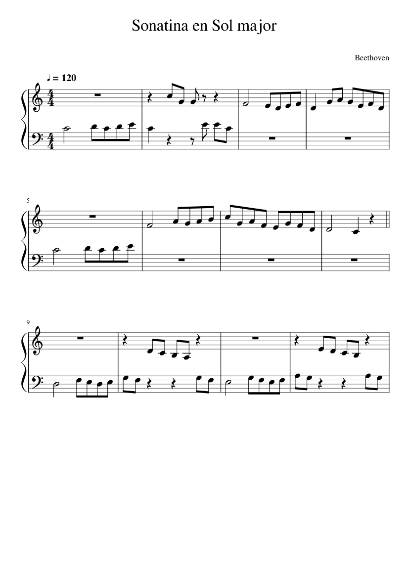 Sonatina en Sol major - Beethoven