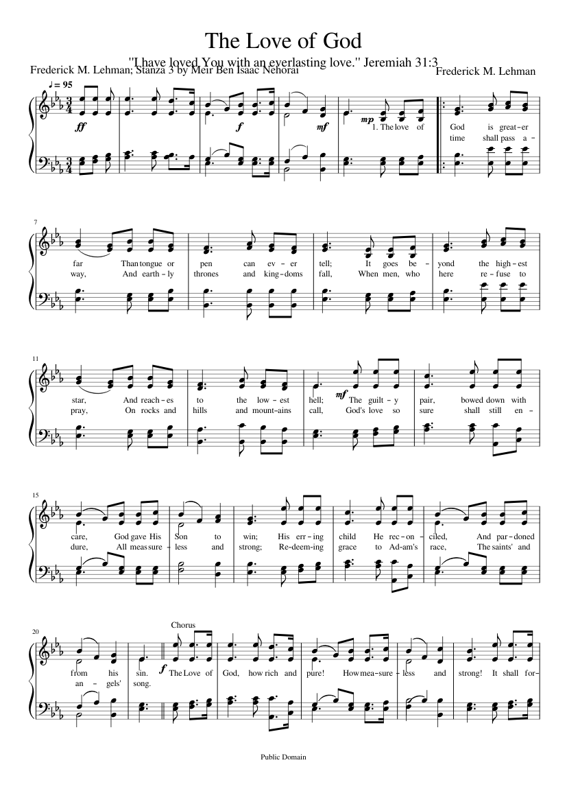 The love of god (lehman) - Frederick M. Lehman Sheet music for Piano ...