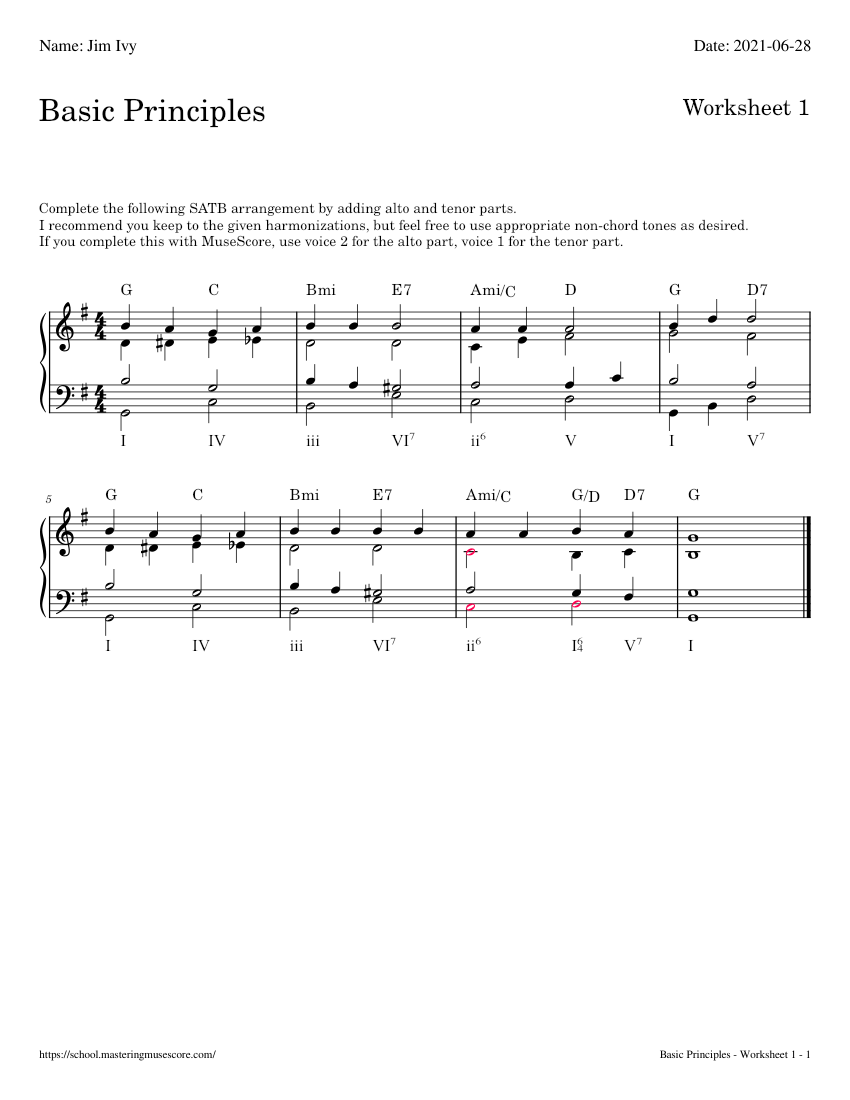 Basic_Principles_Worksheet_1 Sheet music for Piano (SATB) Easy ...