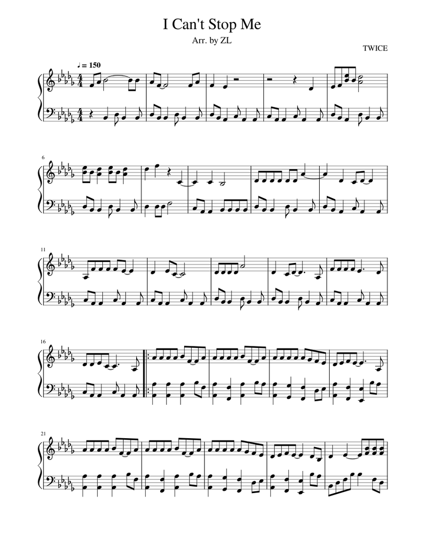 I Can't Stop Me by Twice Sheet music for Piano (Solo) | Musescore.com