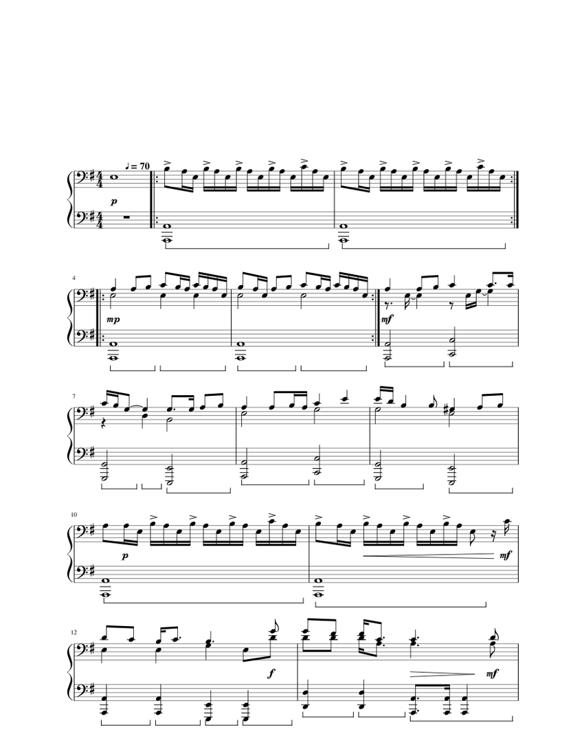 Metallica - The unforgiven ("Lucifer") - piano solo Sheet music for Piano  (Solo) | Musescore.com