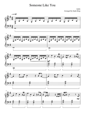 Free Someone Like You By Adele Sheet Music Download Pdf Or Print On Musescore Com