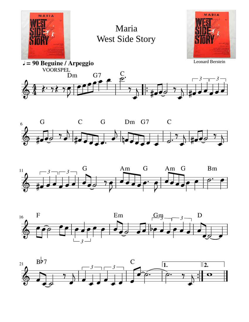 Maria West Side Story Sheet music for Melodica (Solo)