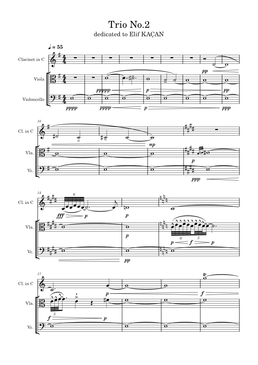 Music Notes Trio trio no 2 Sheet music for Viola, Cello, Clarinet other (Mixed Trio ...