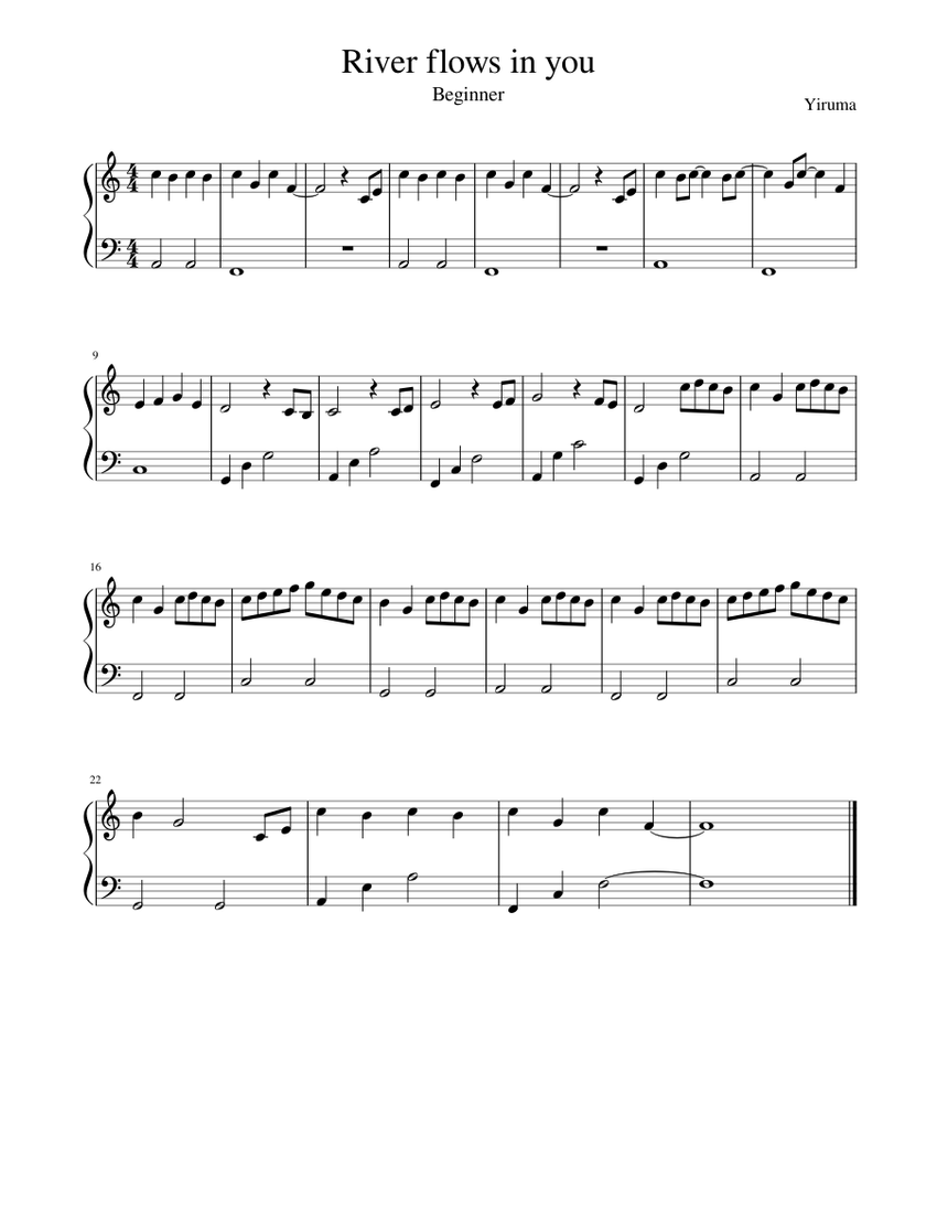 River flows in you Sheet music for Piano (Solo) | Download and print in