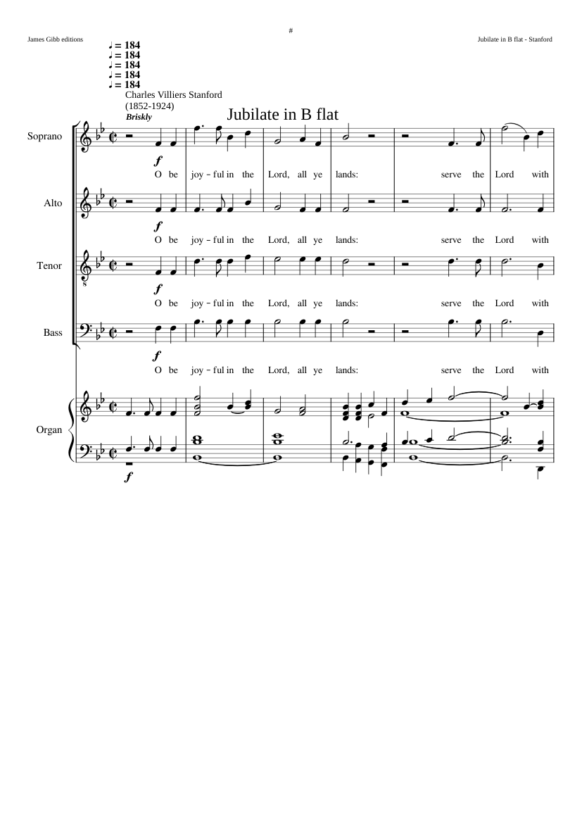 Jubilate in B flat Op. 10